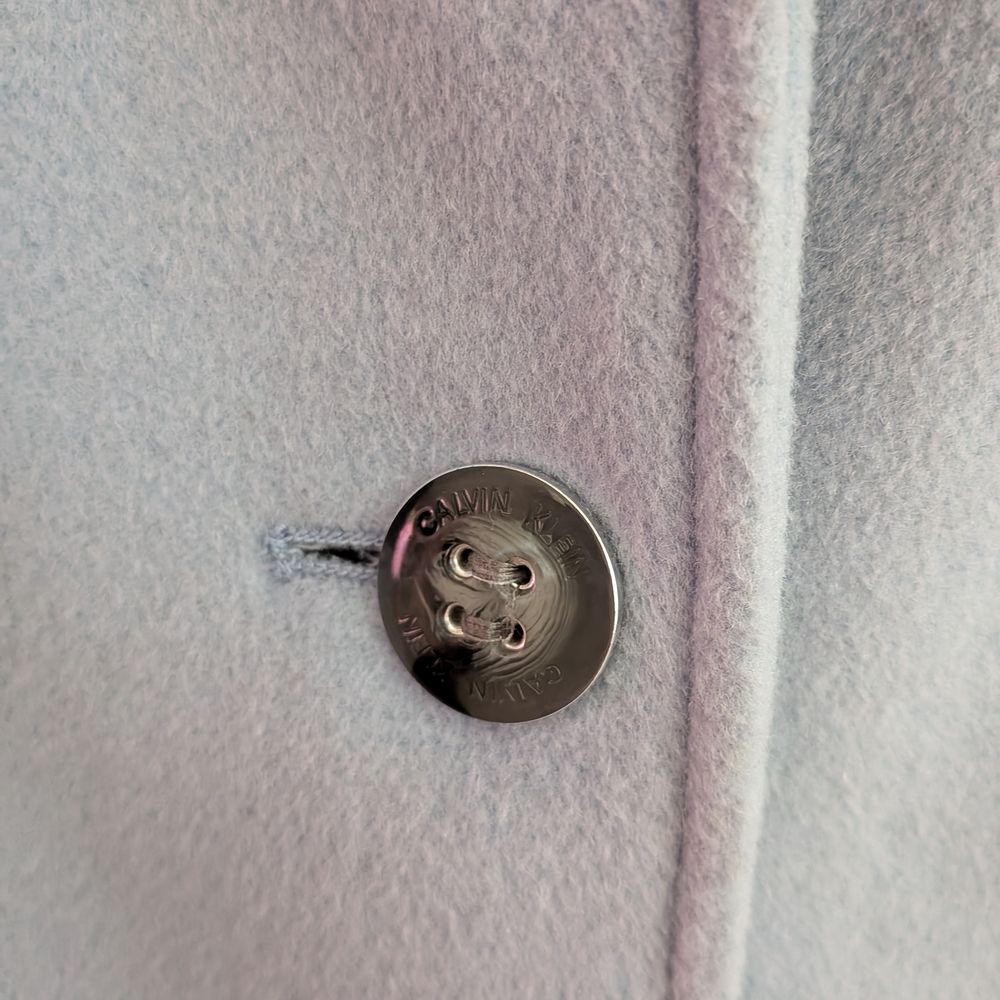 Women's Calvin Klein Light Blue Wool Blend Coat Size 4 - Picture 9 of 14